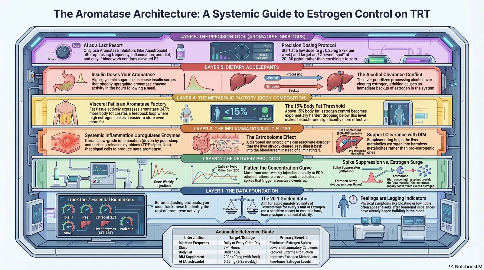 NotebookLM infographic: Managing estradiol on TRT